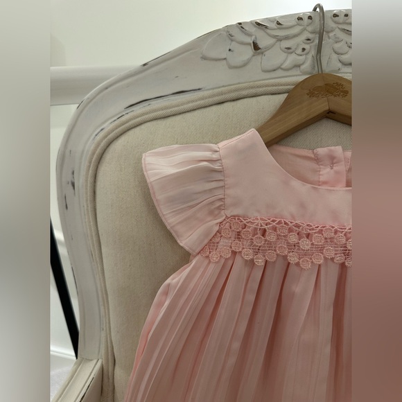 🩰 Baby 24 Month Beautiful Pale Pink Satin Party Dress by Oshkosh NWT - Picture 4 of 6
